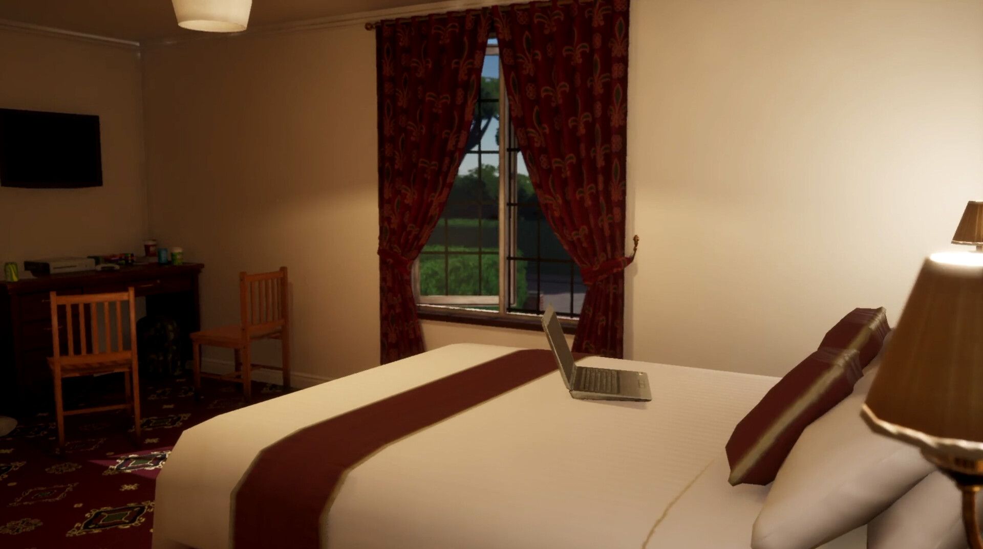 Cena do jogo The Quiet Things com uma garota em um quarto.