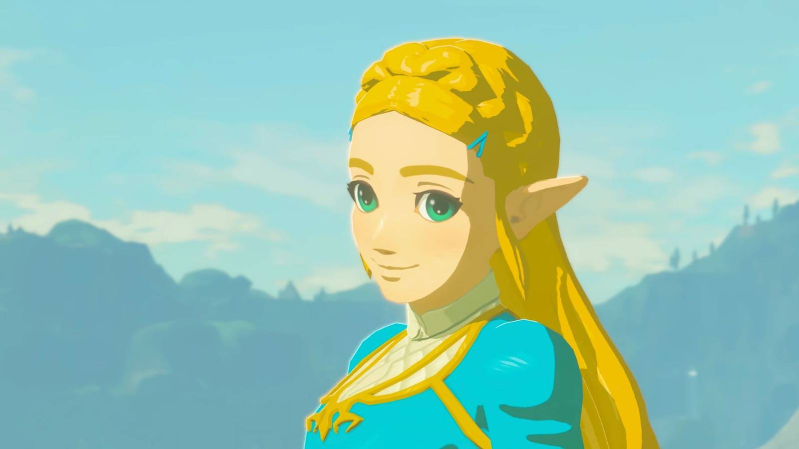 Zelda smiling in The Legend of Zelda: Breath of the Wild's ending.