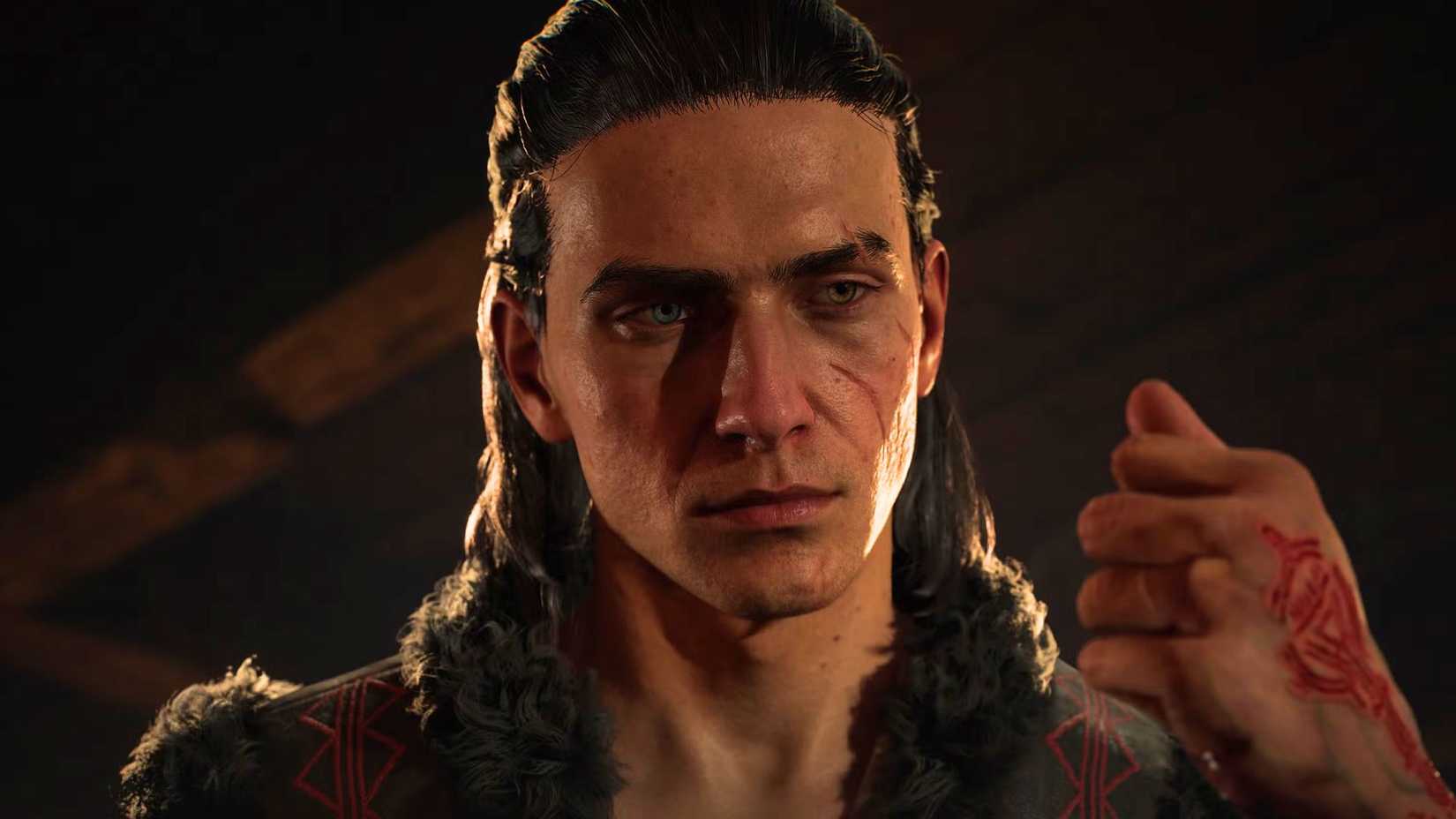 A close-up of the main character from The Blood of Dawnwalker.