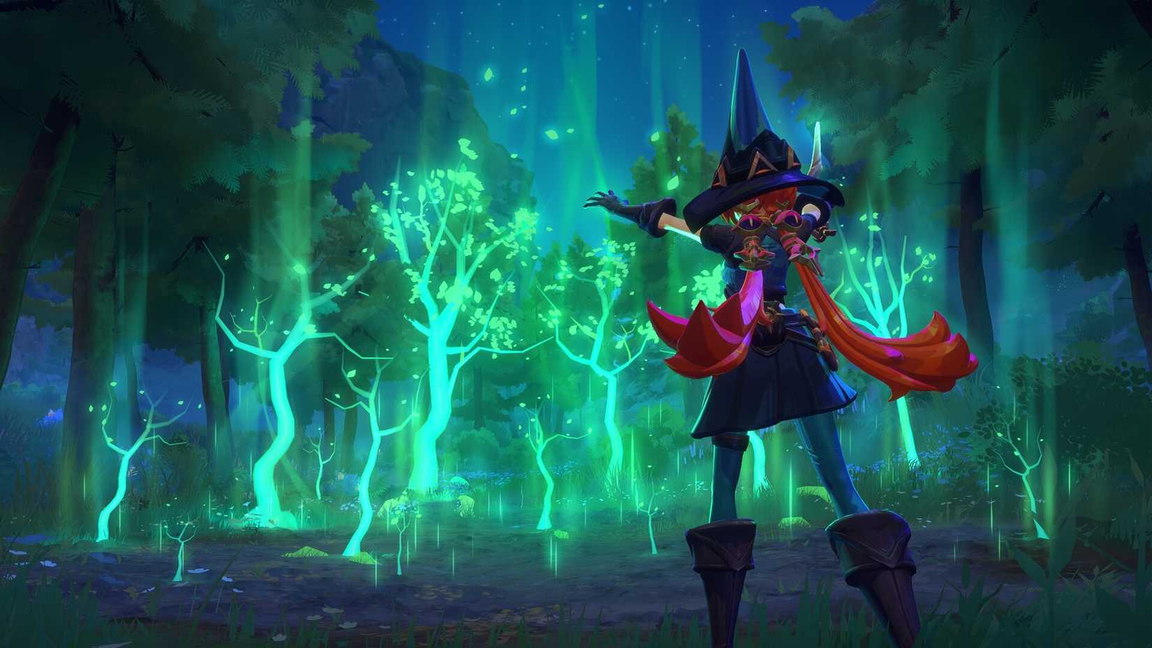 A witch creates trees in Witchspire.