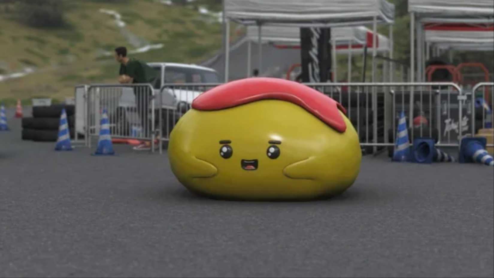 A closer look at the Omurice Mascot in Forza Horizon 6.