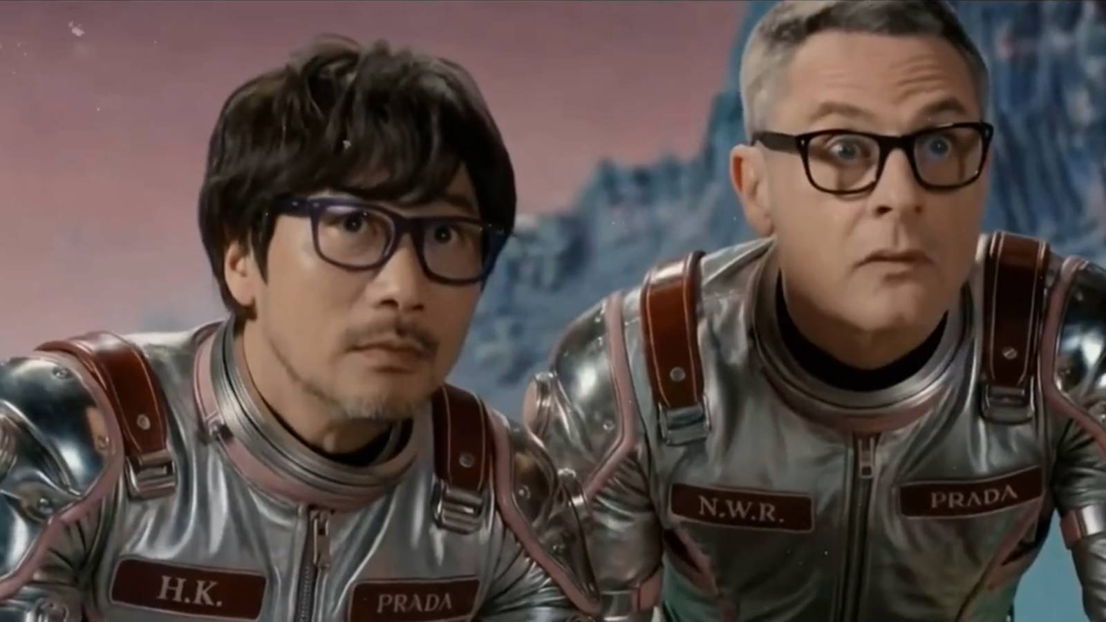 Hideo Kojima and Nicolas Winding Rifn in an AI-generated film for Prada.