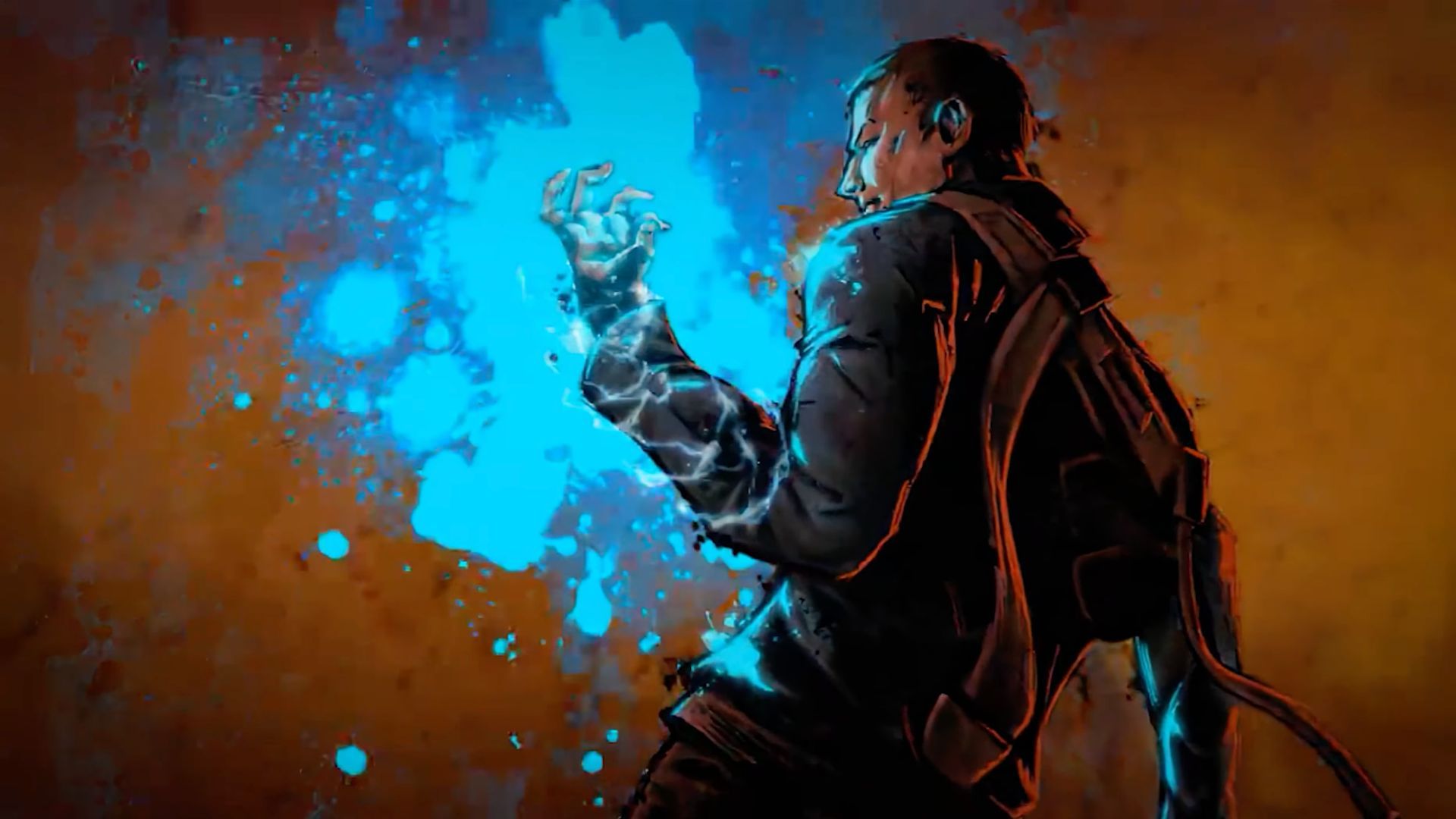 Cole using lightning in the opening cutscene of inFamous.