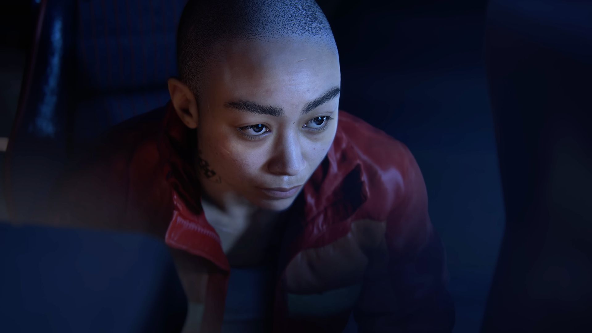 Jordan with raised eyebrows in Intergalactic's reveal trailer.