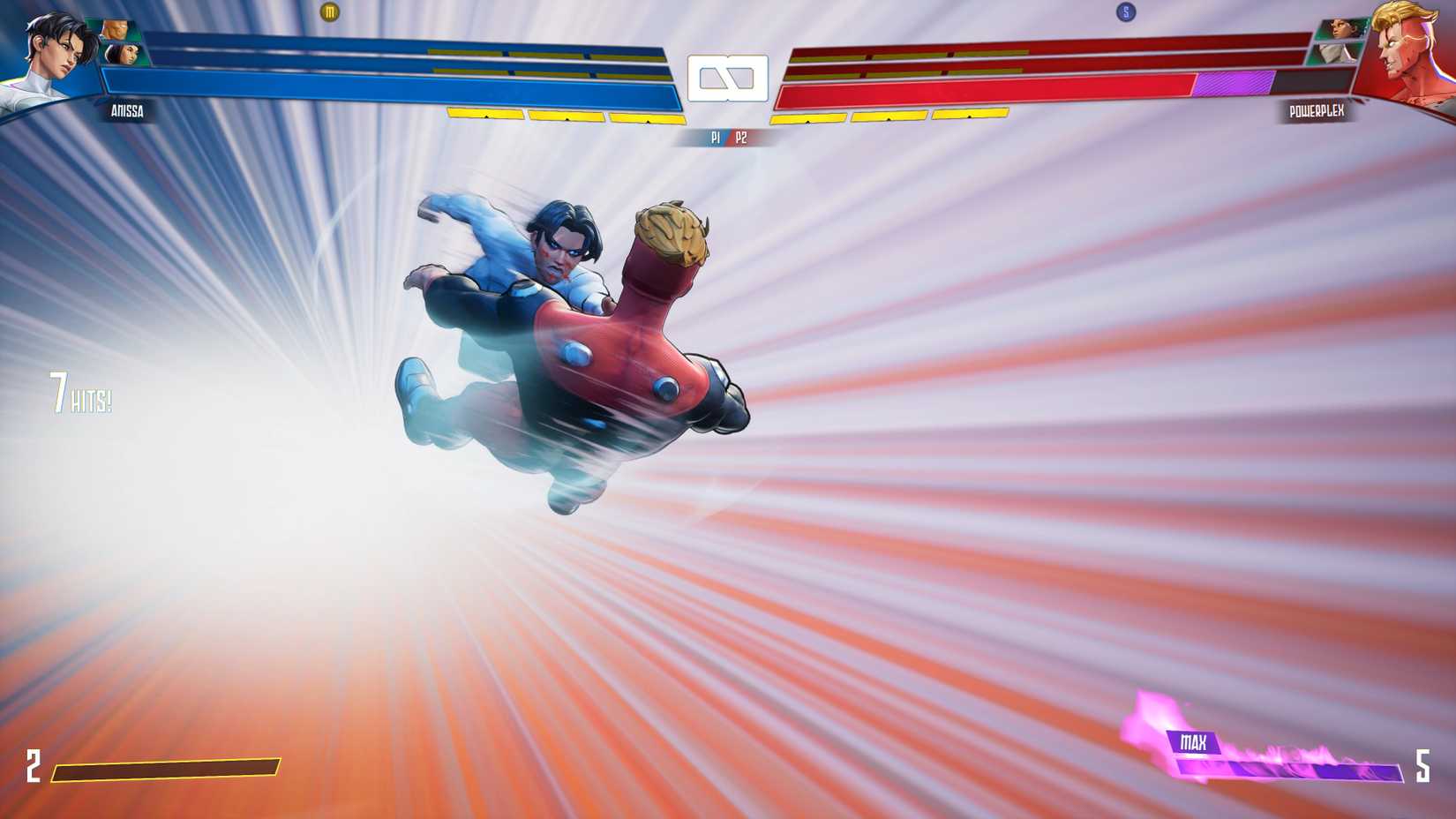 Anissa drives her opponent to the ground with incredible force in Invincible VS.