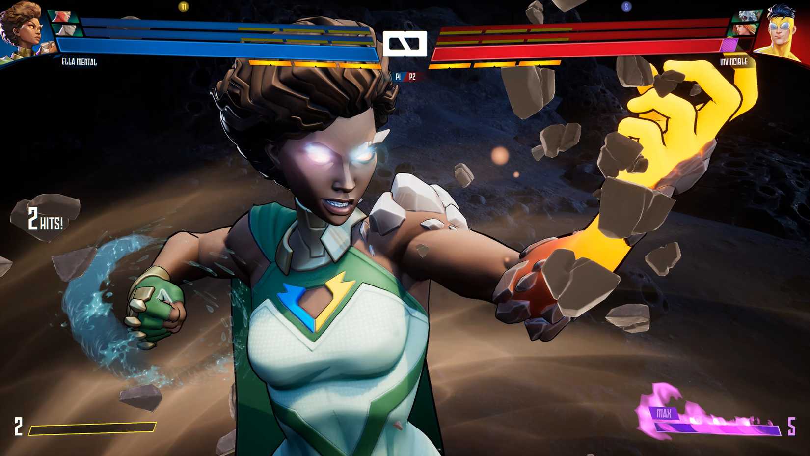​Ella Mental controls the elements around her to take down her opponents in Invincible VS.