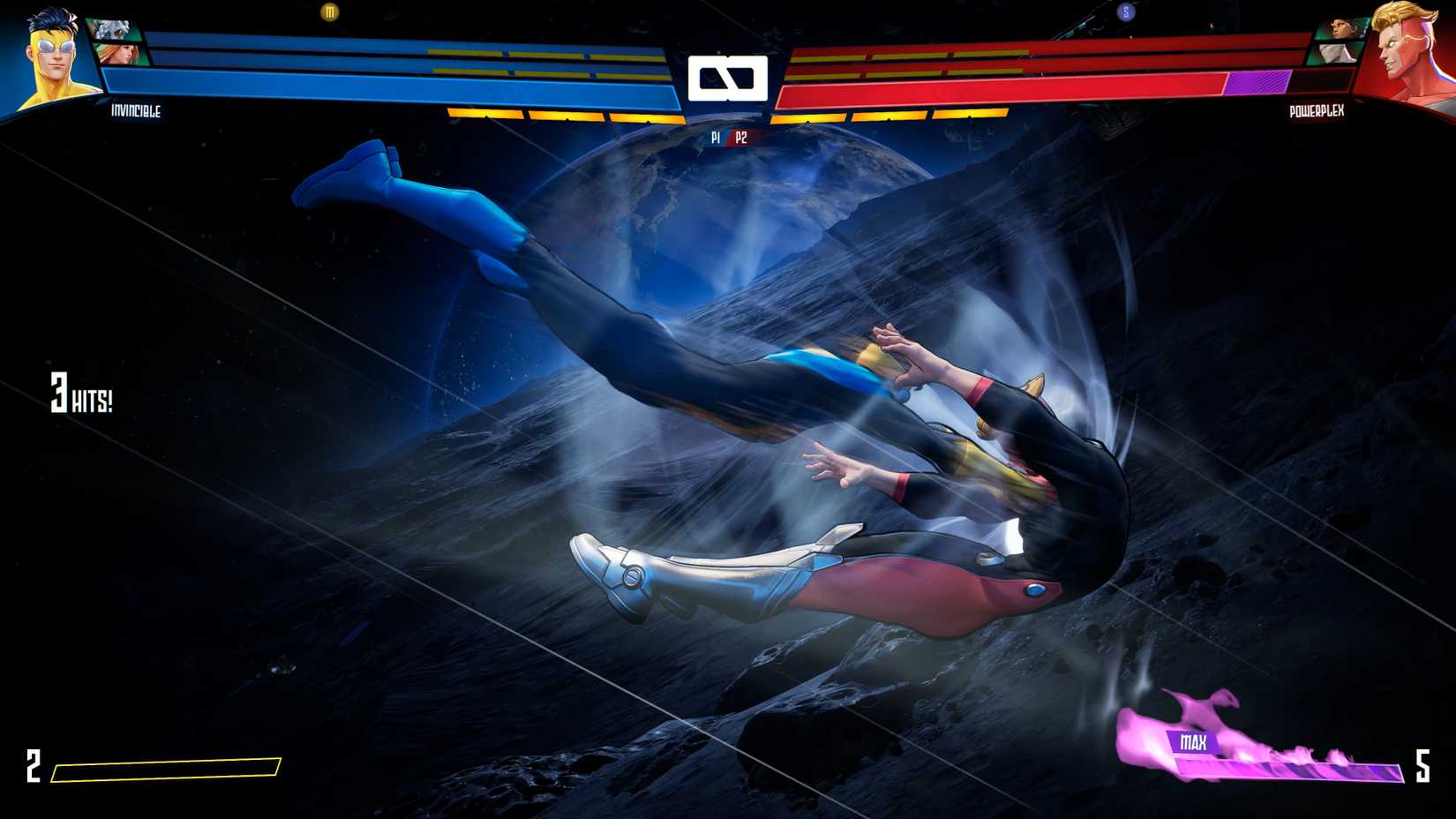 Invincible VS, Invincible drives Powerplex to the ground with tremendous power.