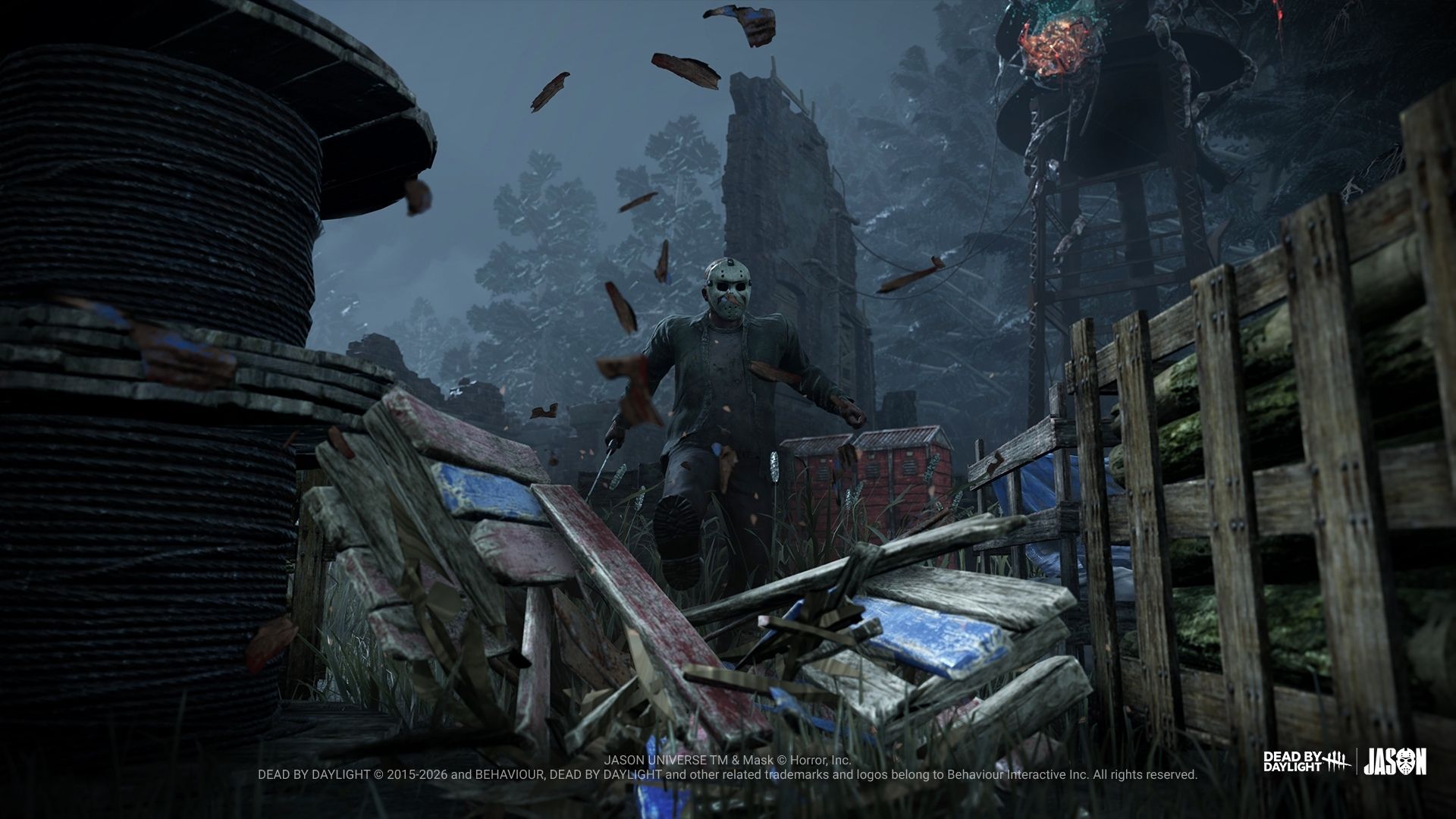 Jason Voorhees em cena de perseguição