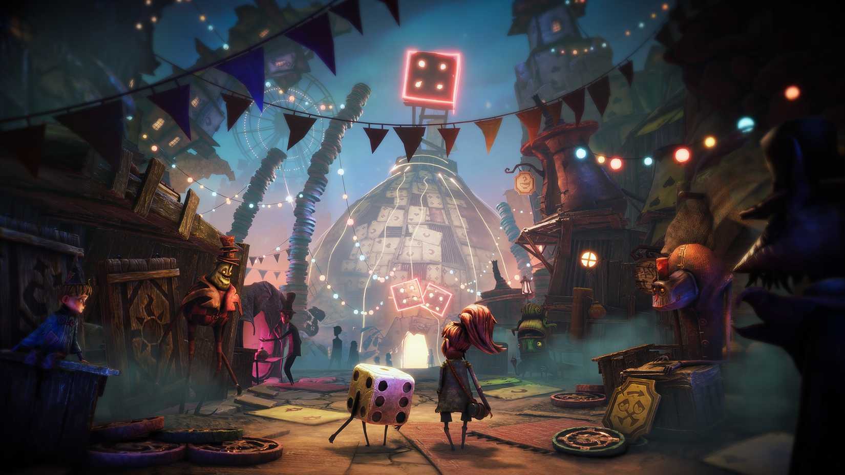 The main character with his dice in Lost in Random.