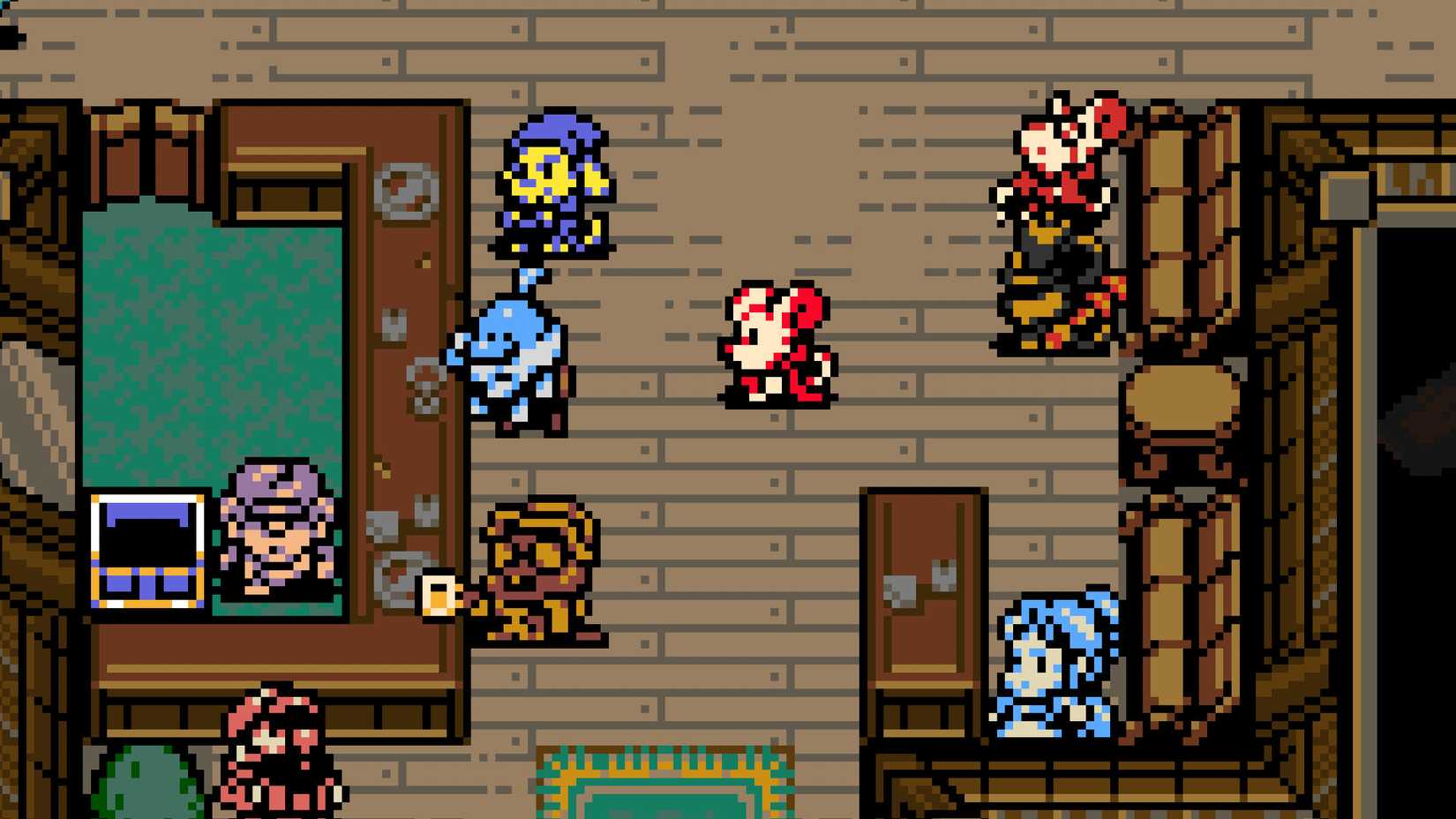 Mina in the Music Hall surrounded by patrons in Mina the Hollower.