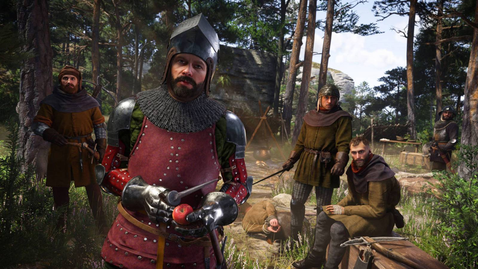 guard holding an apple in kingdom come deliverance 2.
