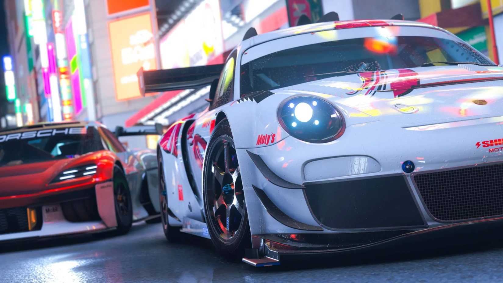 Porsches racing in forza horizon 6.