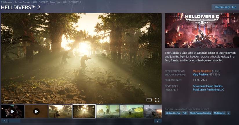 Helldivers 2 Steam Reviews Hit 