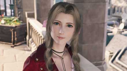 Aeris from Final Fantasy 7 Rebirth on Switch 2.