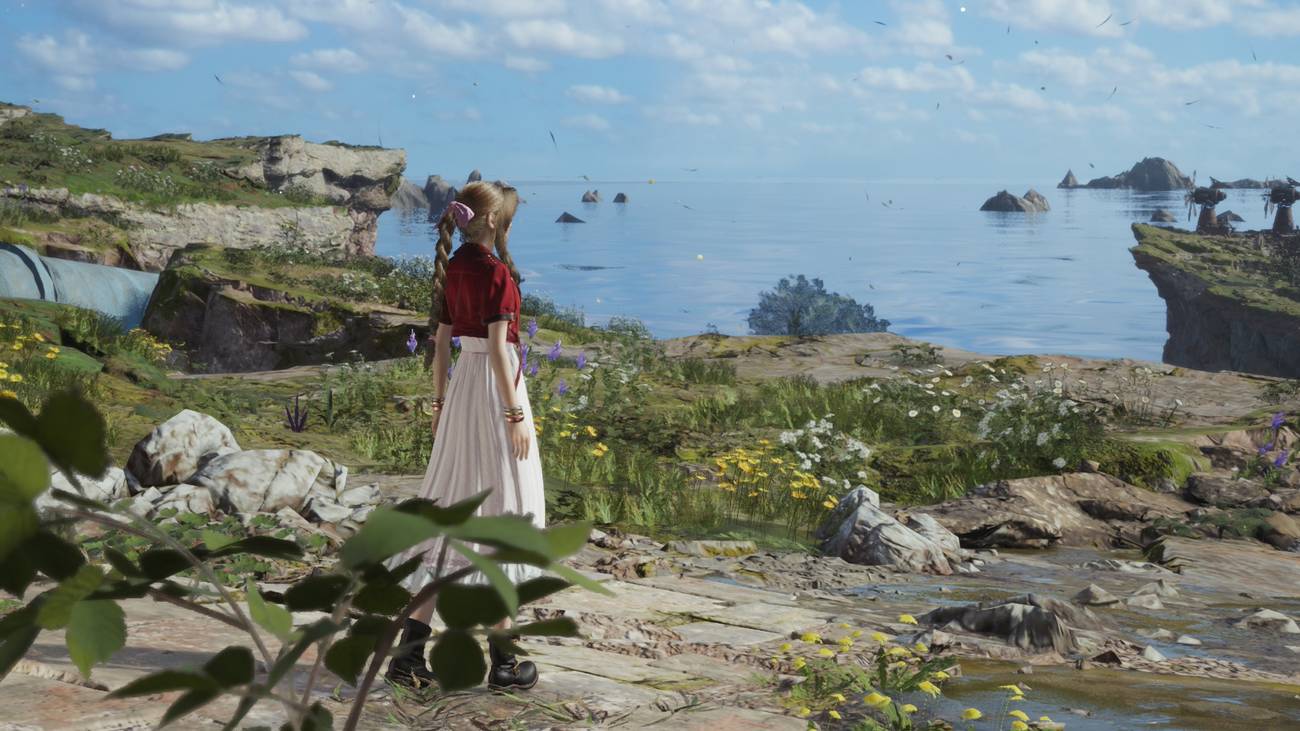 Aerith in Final Fantasy 7 Remake on Nintendo Switch 2. 