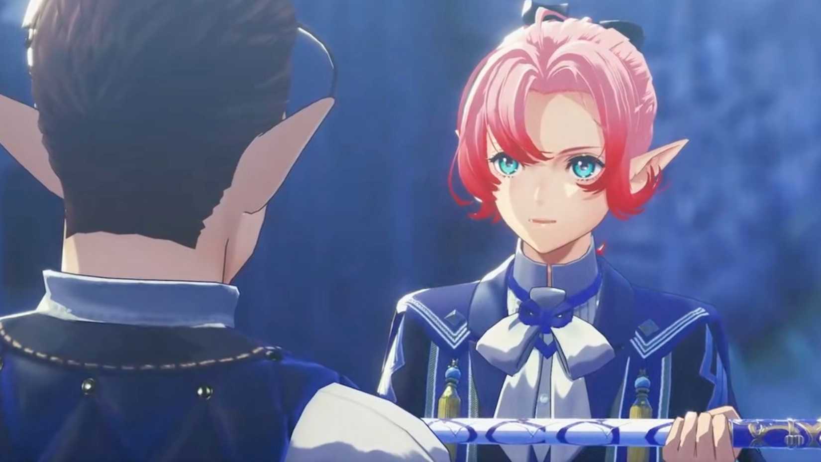 A character holding a weapon in Xenoblade Genesis.