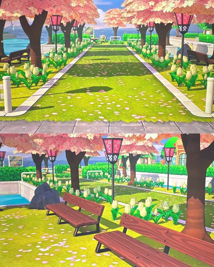 A spring park in Tomodachi Life Living the Dream.