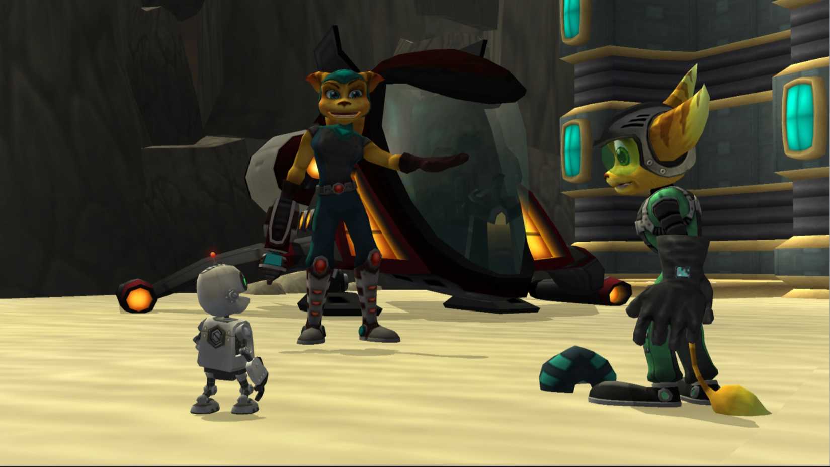 Angela talks to Ratchet and Clank in Ratchet and Clank Going Commando.