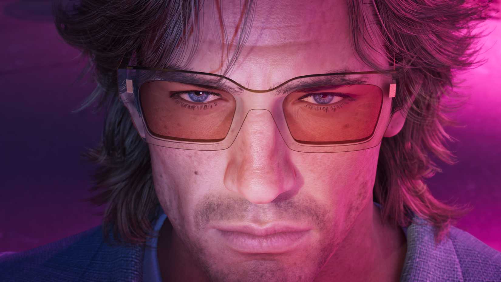 Jason wearing glasses and looking mad in Grand Theft Auto 6.