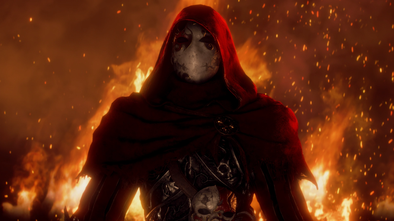 Jack of Blades in the Fable reboot, appearing in front of flames.