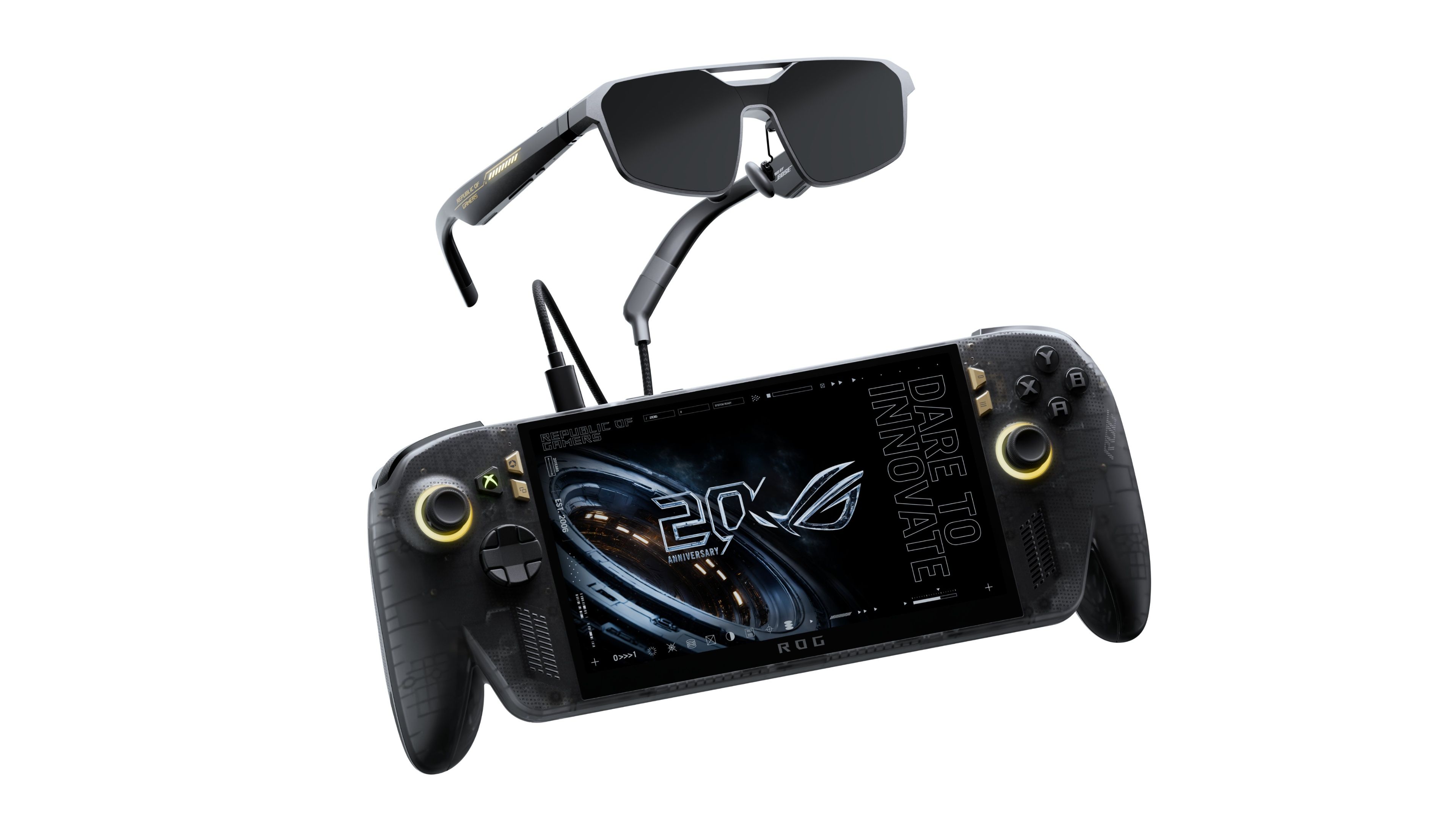 Detalhe dos controles e design do ROG Xbox Ally X20