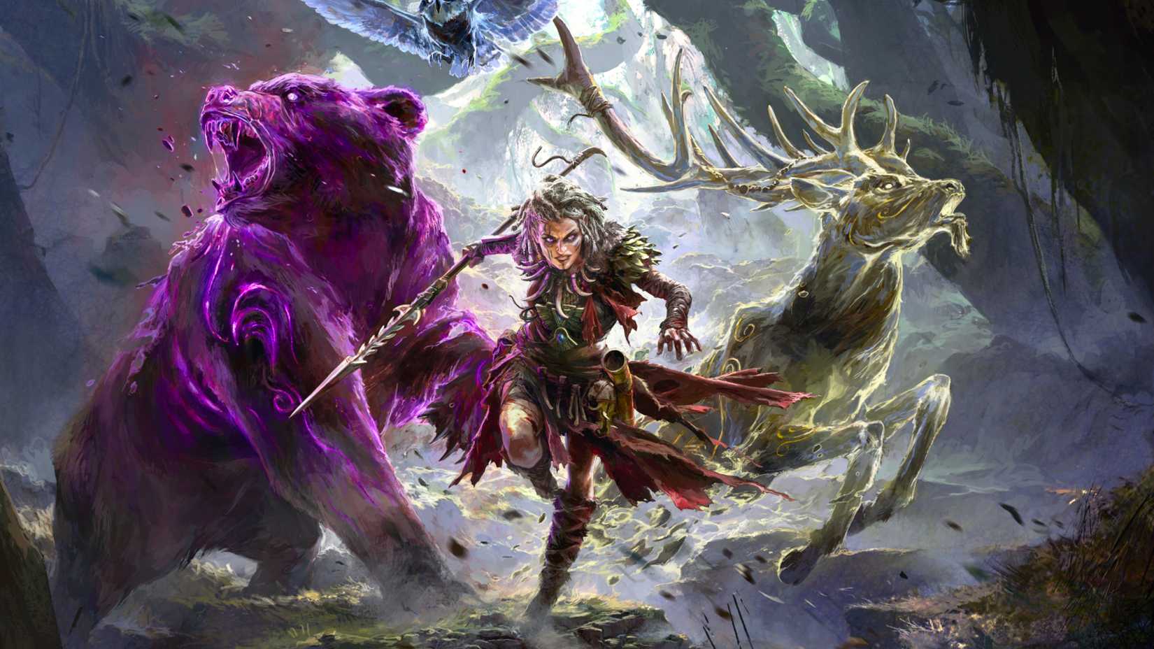 path of exile 2 player with bear and deer.