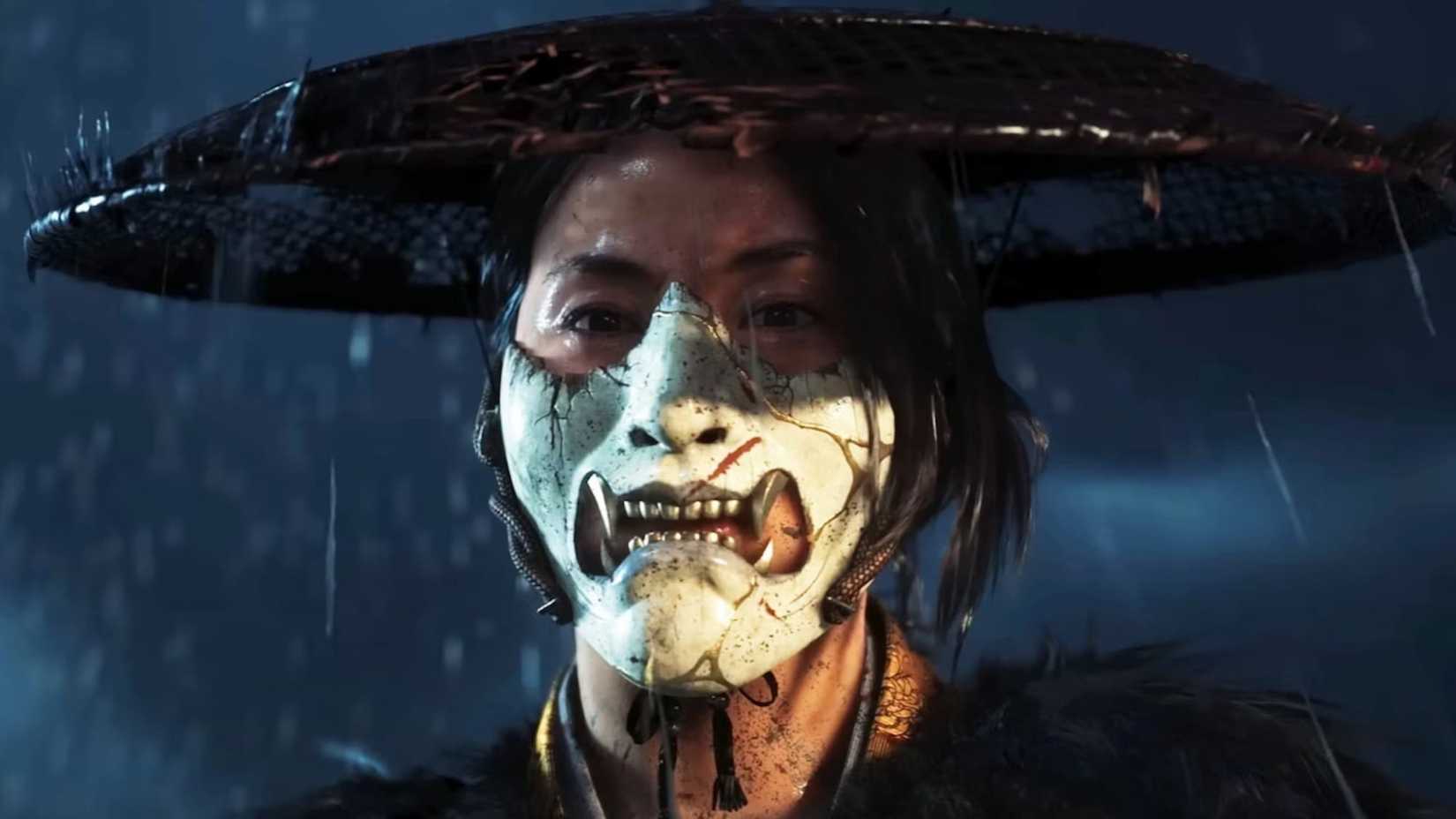 A close-up of Atsu from Yotei's Ghost.