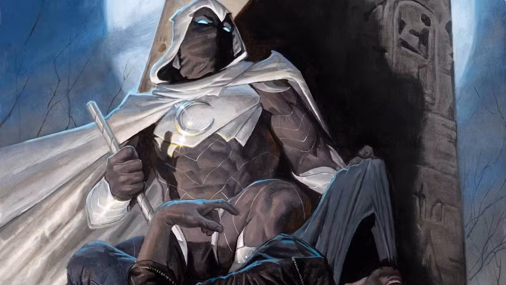 Moon Knight, personaggio misterioso, in attesa di una carta Magic