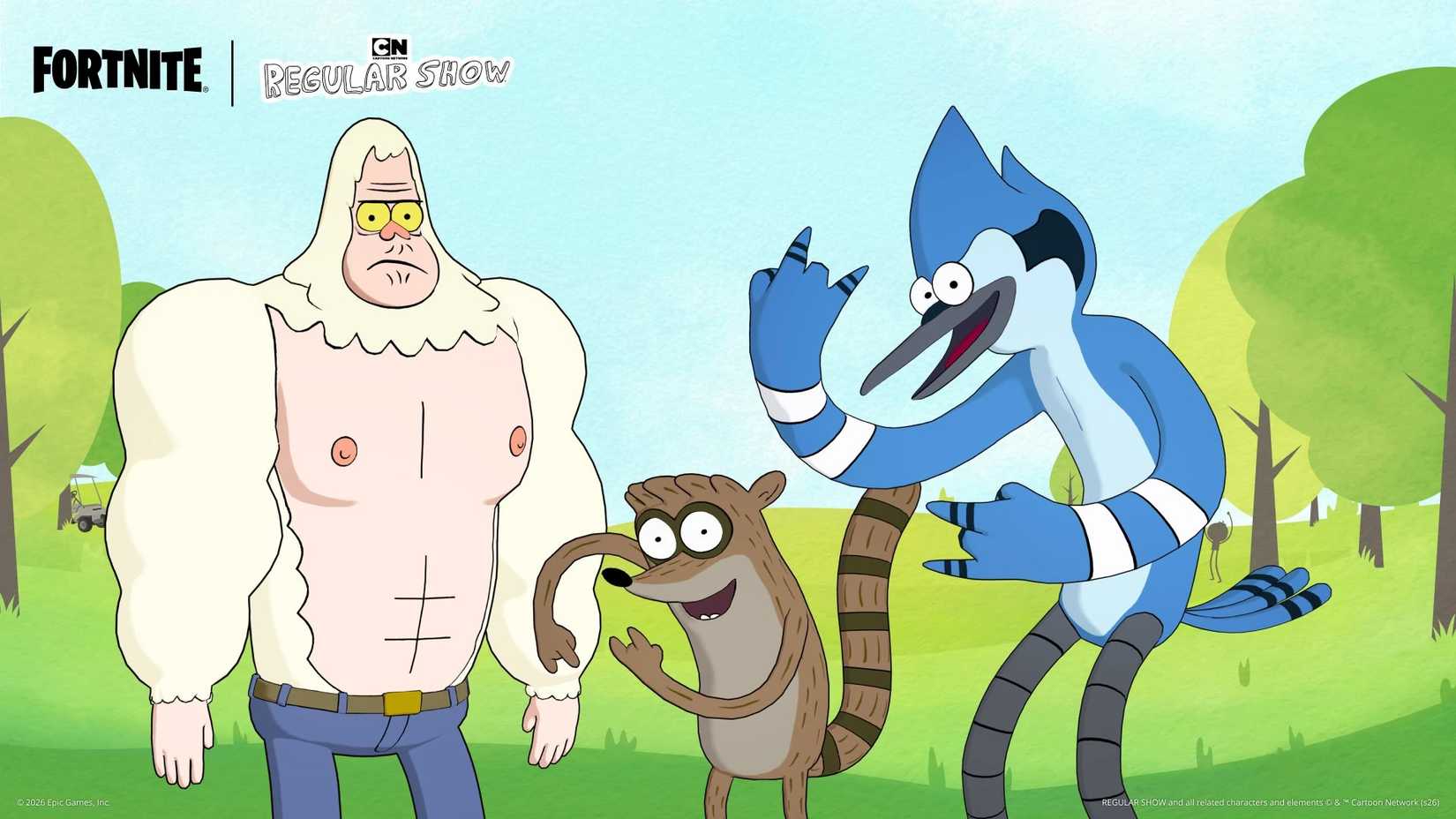 Promotional image for the Regular Show Fortnite collab.