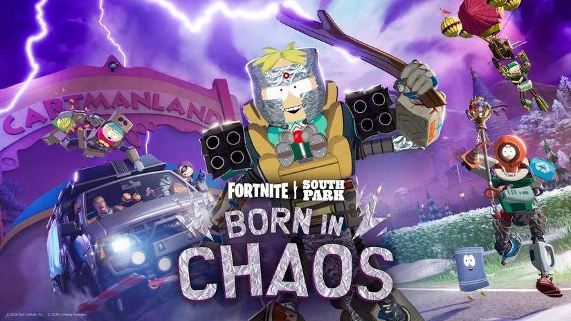 Promotional image for the South Park Fortnite collab.