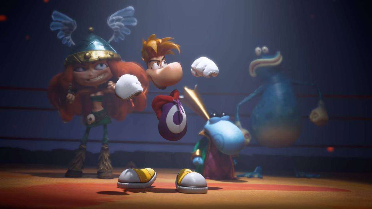 Rayman celebrating in Rayman Legends Retold.