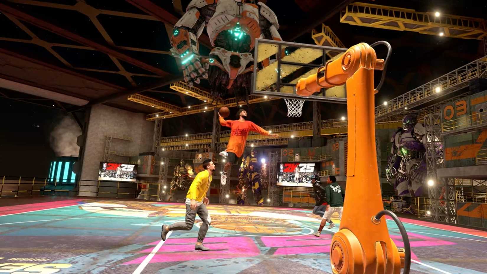 Someone dunked the ball in the city in NBA 2K25.