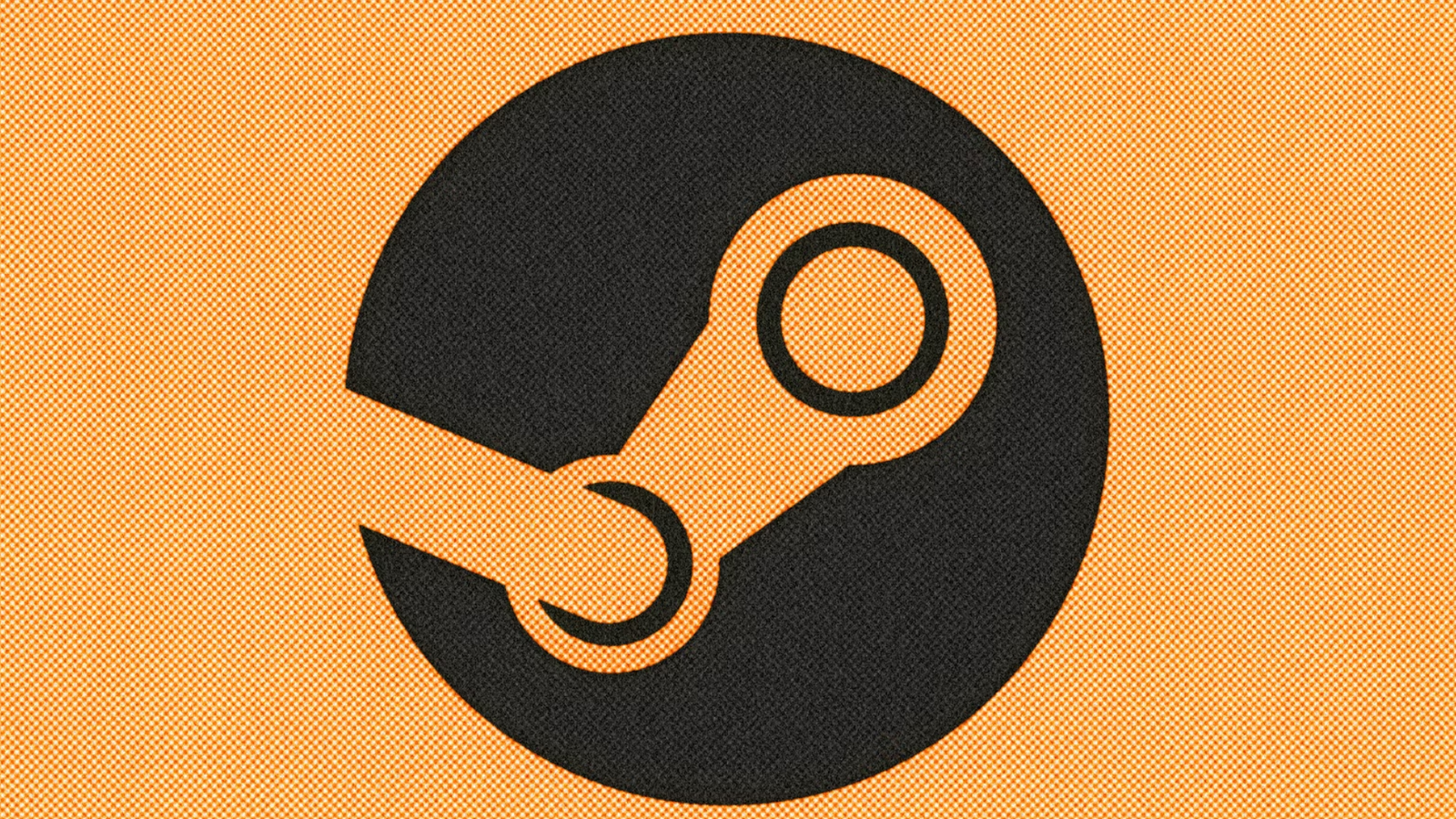Steam logo on an orange background.