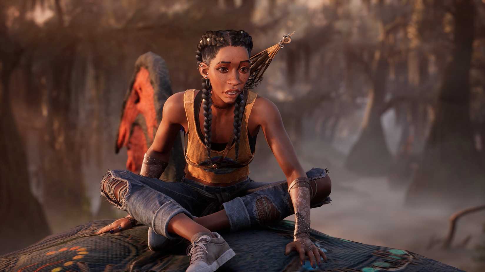 The main character in South of Midnight looks shocked.