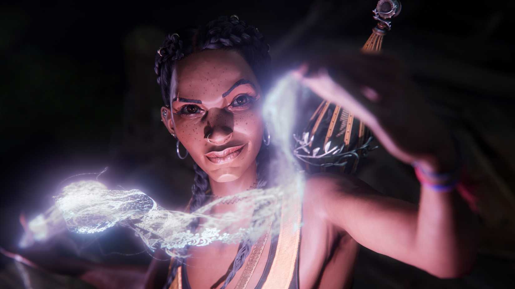 The protagonist of South of Midnight using magic.