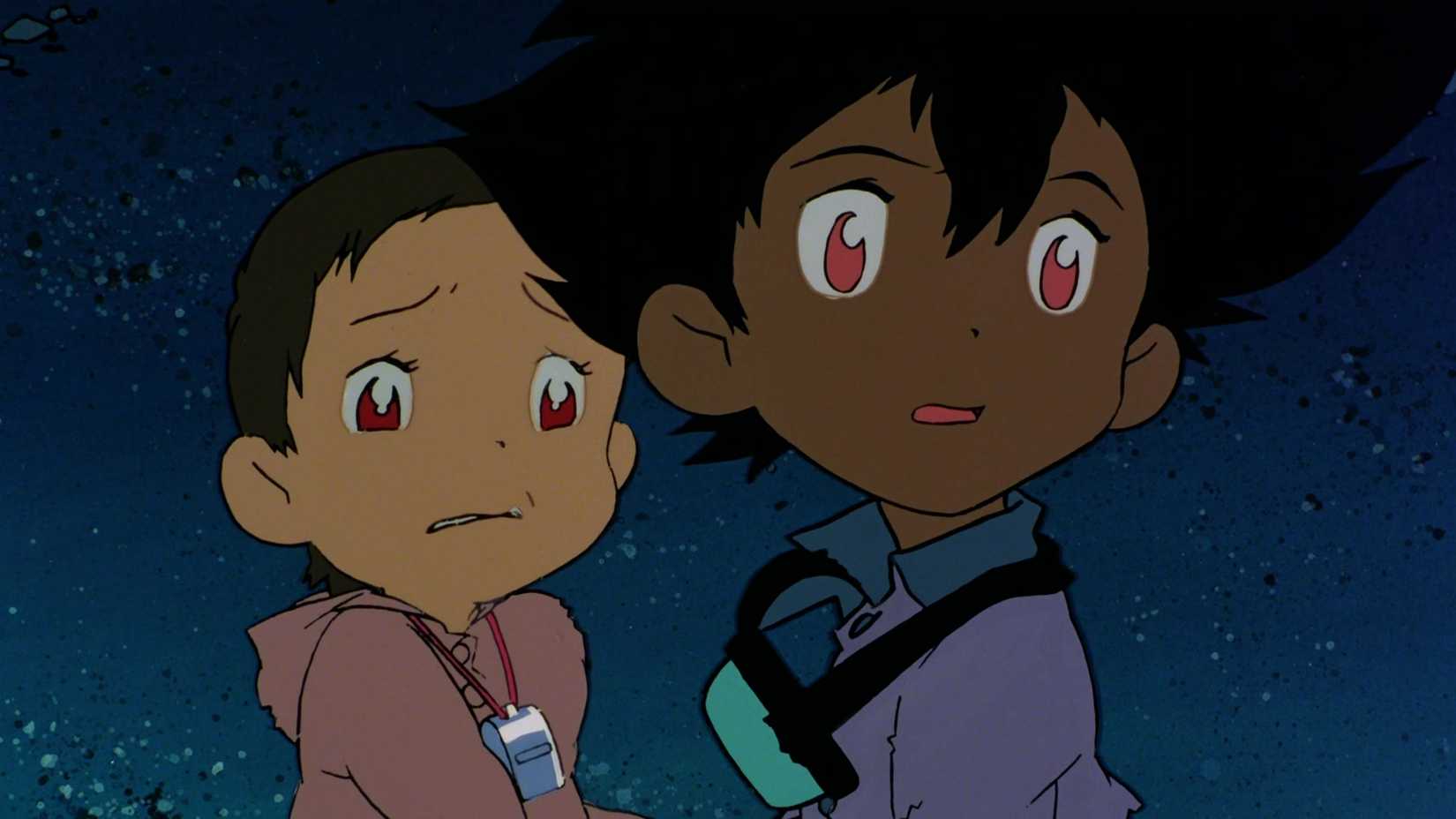 Kari and Tai in The Digimon Movie. 