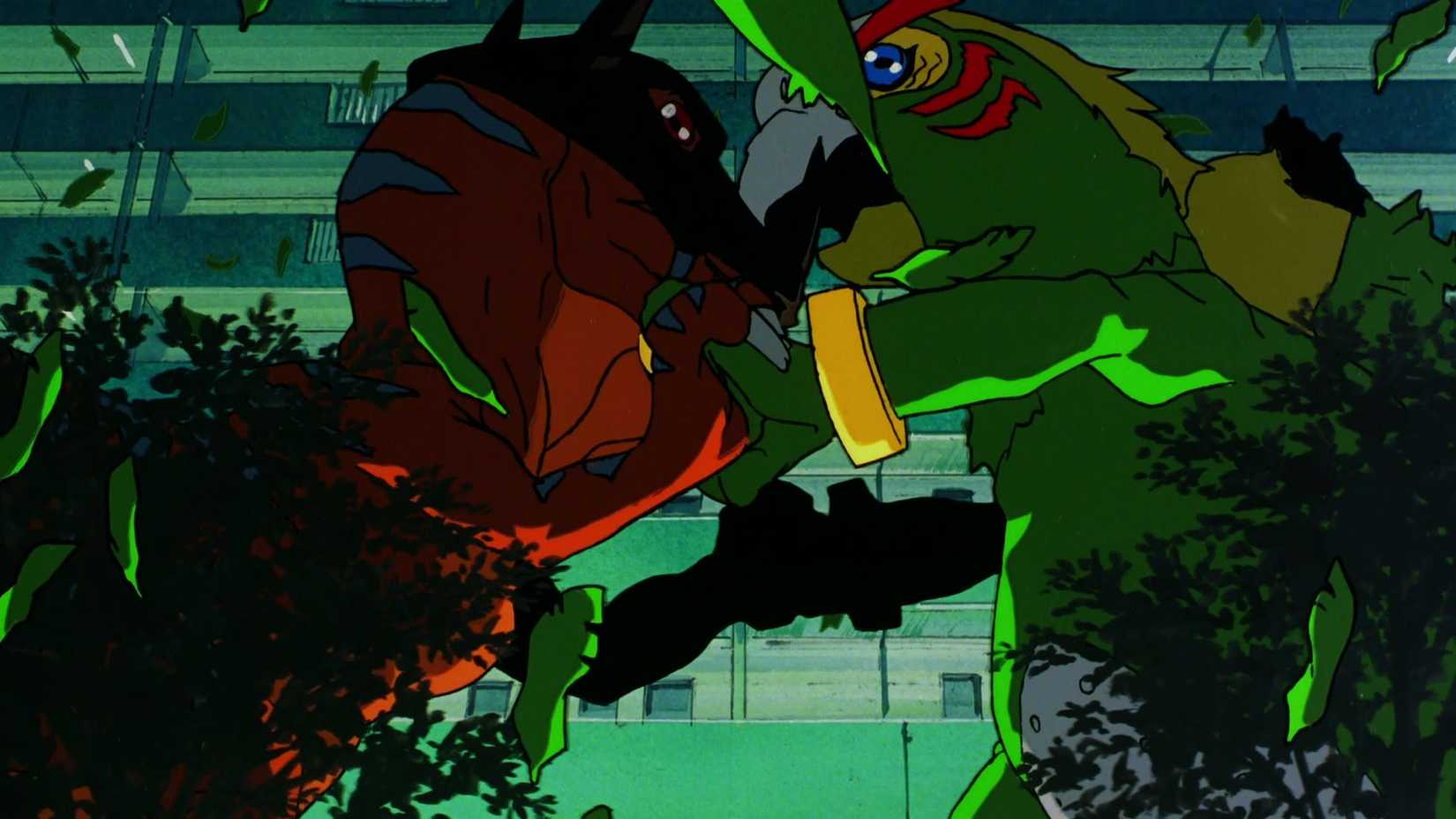 Kaiju battle in The Digimon Movie.