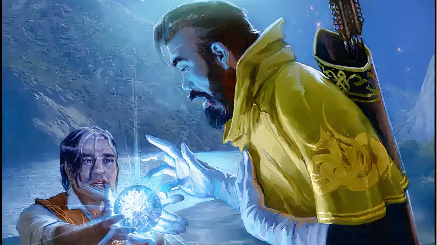 A close up image of the artwork from the Bilbo's Gambit MTG card from The Hobbit.