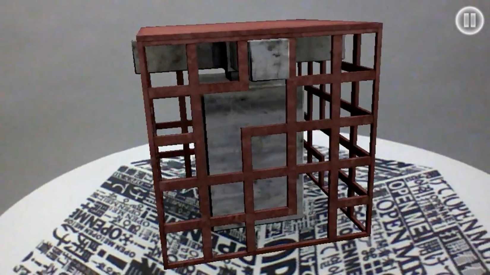 A puzzle box in the AR game, Open Me.