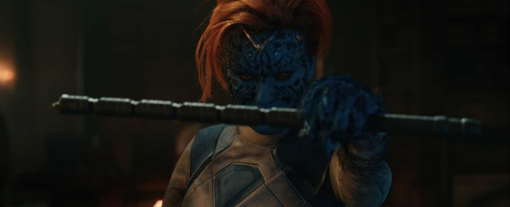 Mystique pulls out her staff weapon in Avengers: Doomsday. 