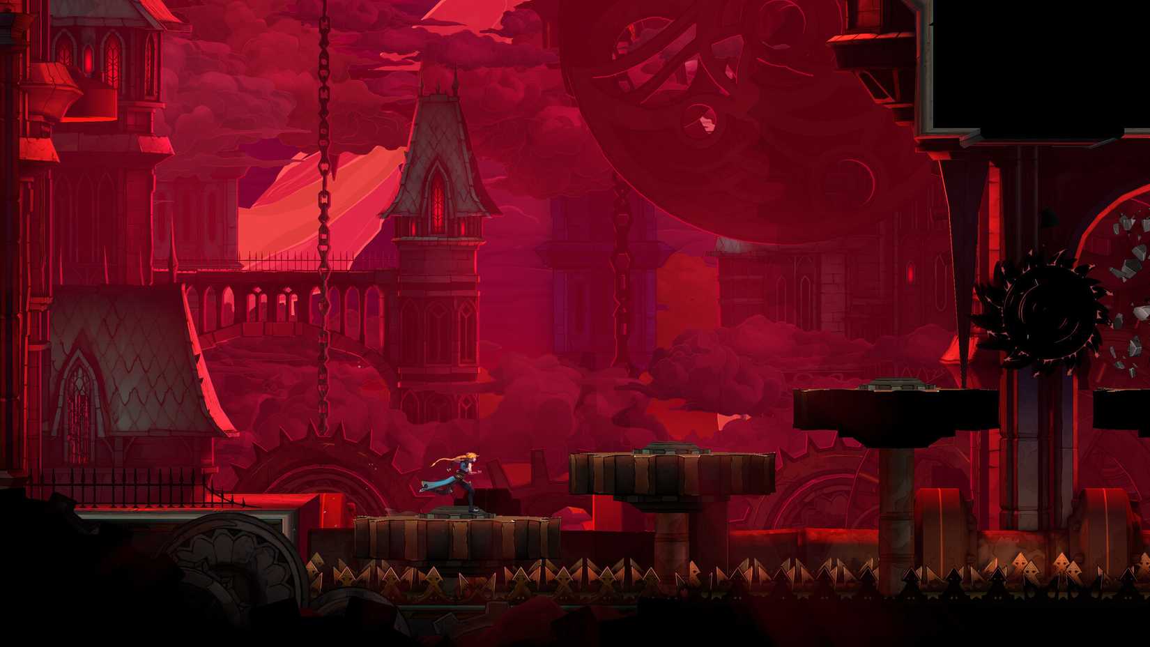 Rose running through a gauntlet in Castlevania: Belmont's Curse.