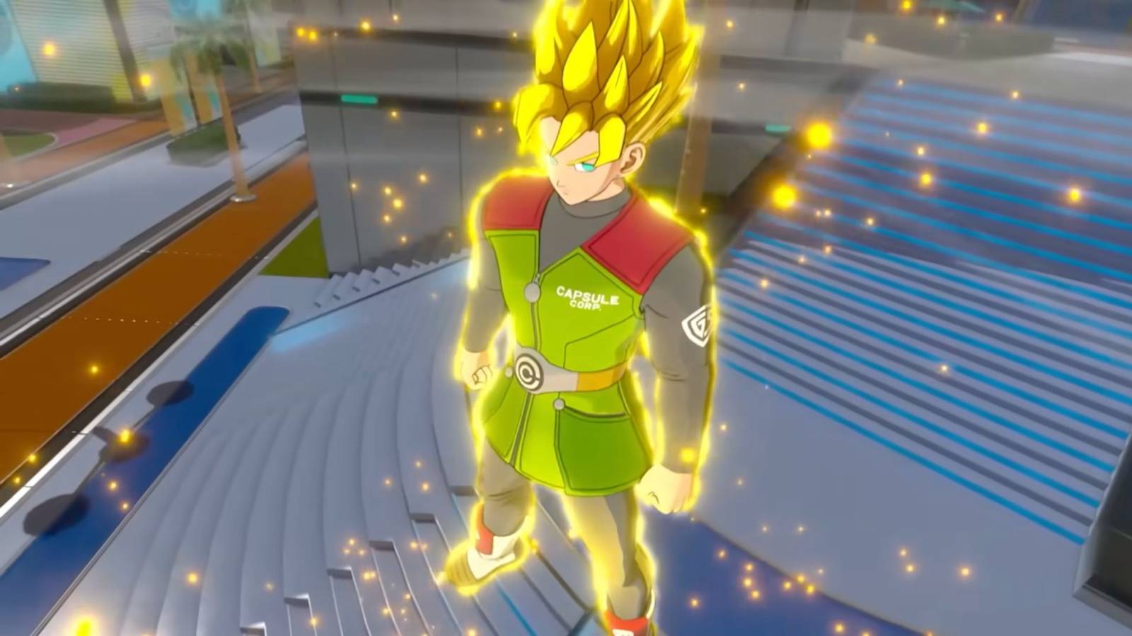 John Dragon Ball going Super Saiyan in Dragon Ball Xenoverse 3.