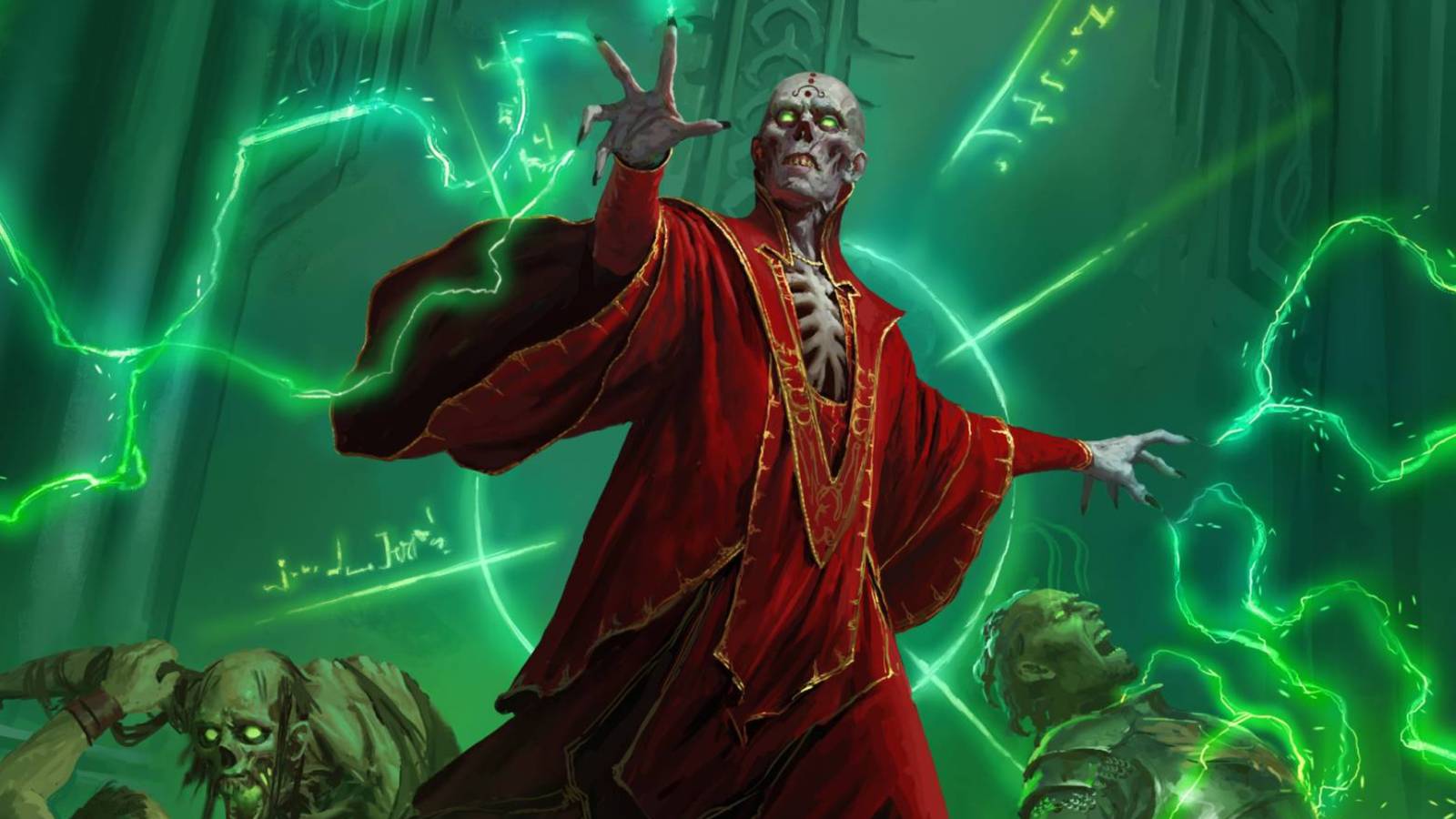 Szass Tam raising zombies on the cover art of Dungeons & Dragons' Arcana Unleashed.