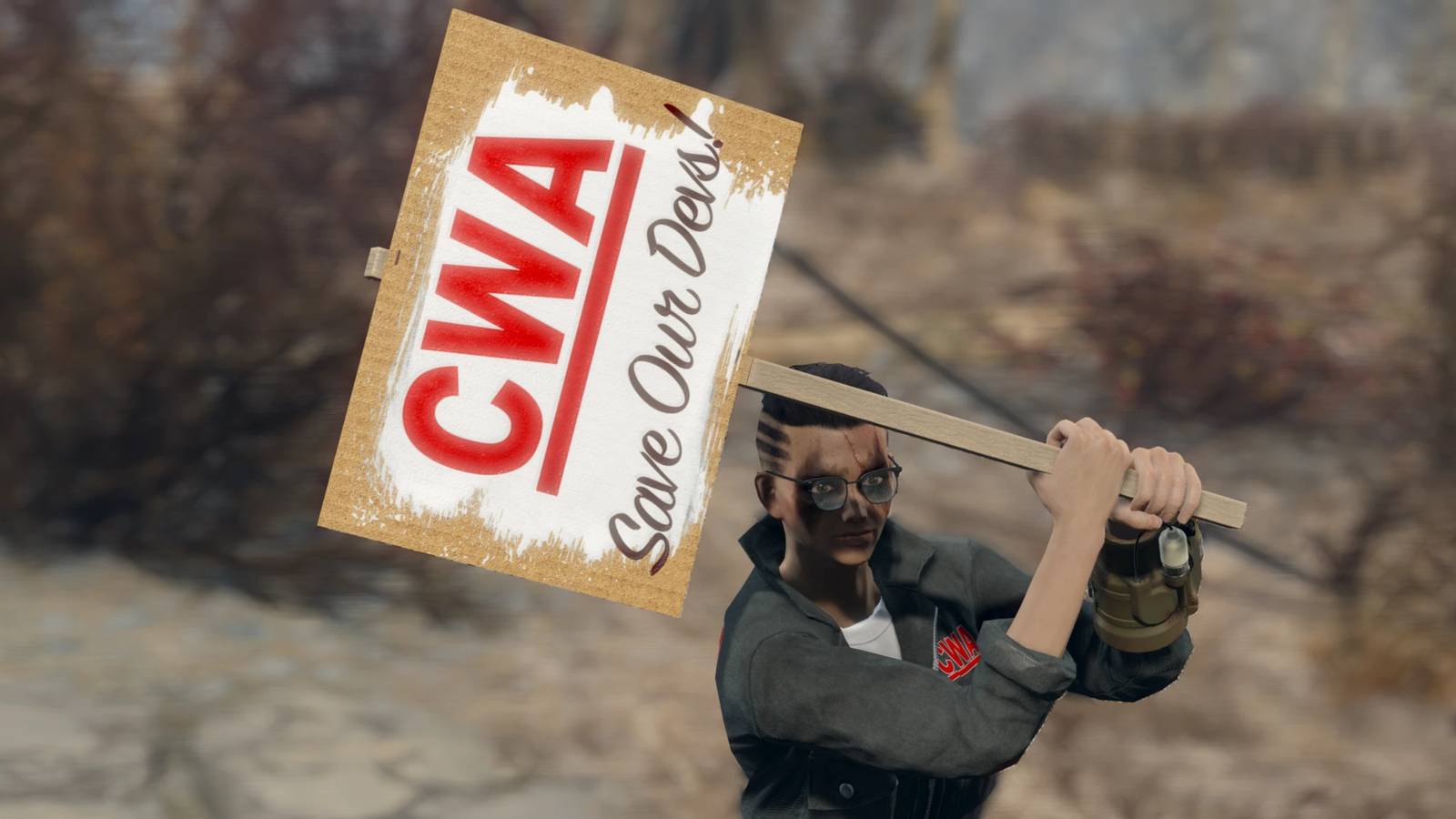 A mod for Fallout 4 that adds pro-union signs to the game.