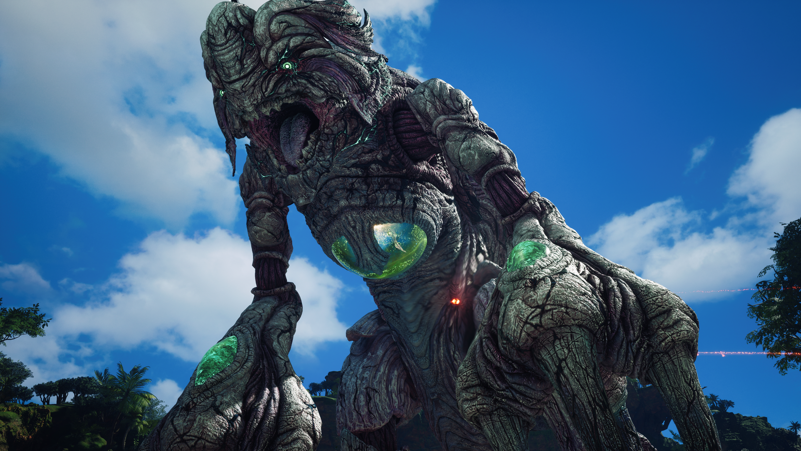 Gongaga Weapon leaning forward and screaming in Final Fantasy 7 Revelation.