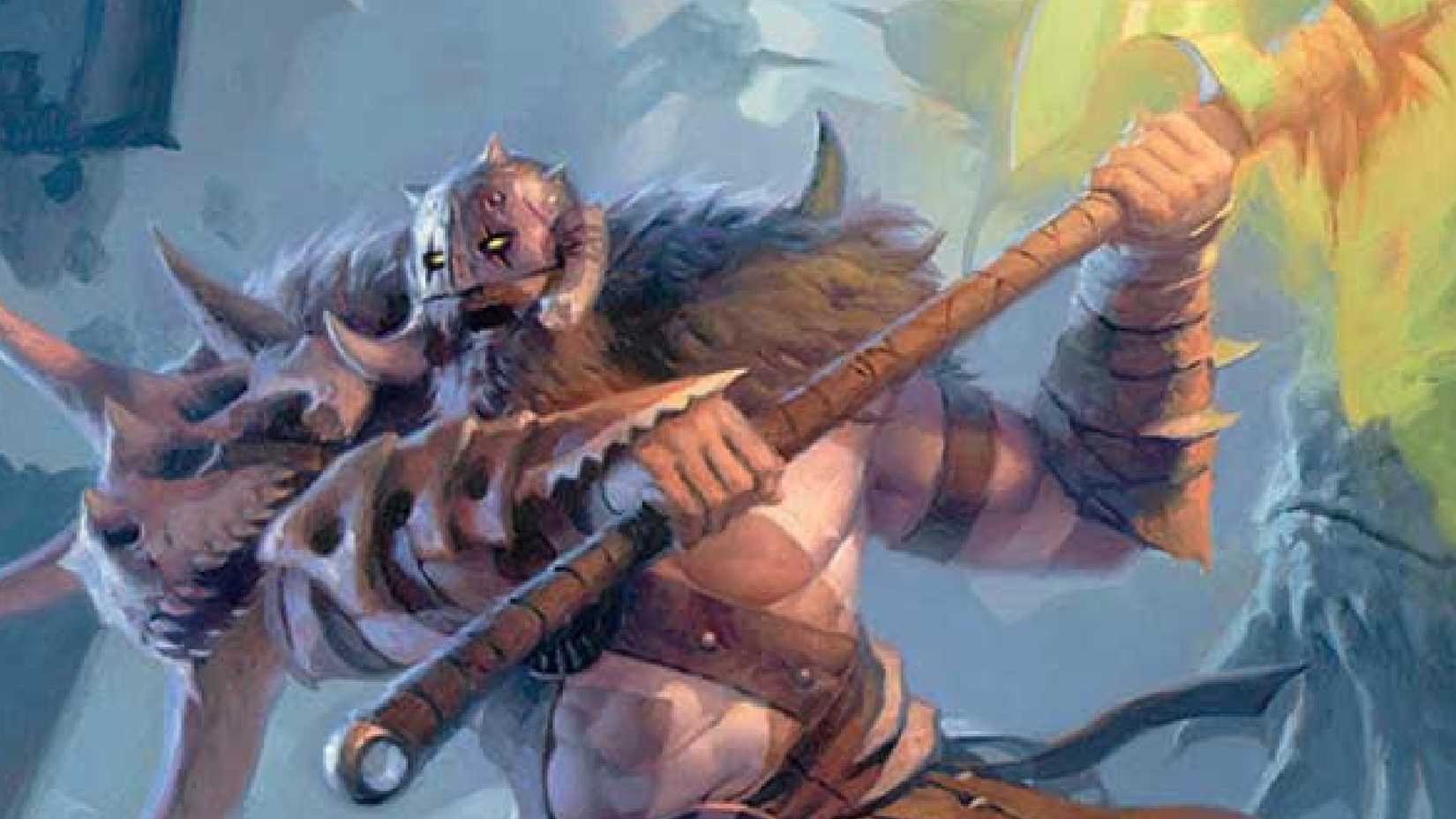 Garruk, Curse Breaker MTG card artwork from Reality Fracture, showing a planeswalker swinging a giant axe.