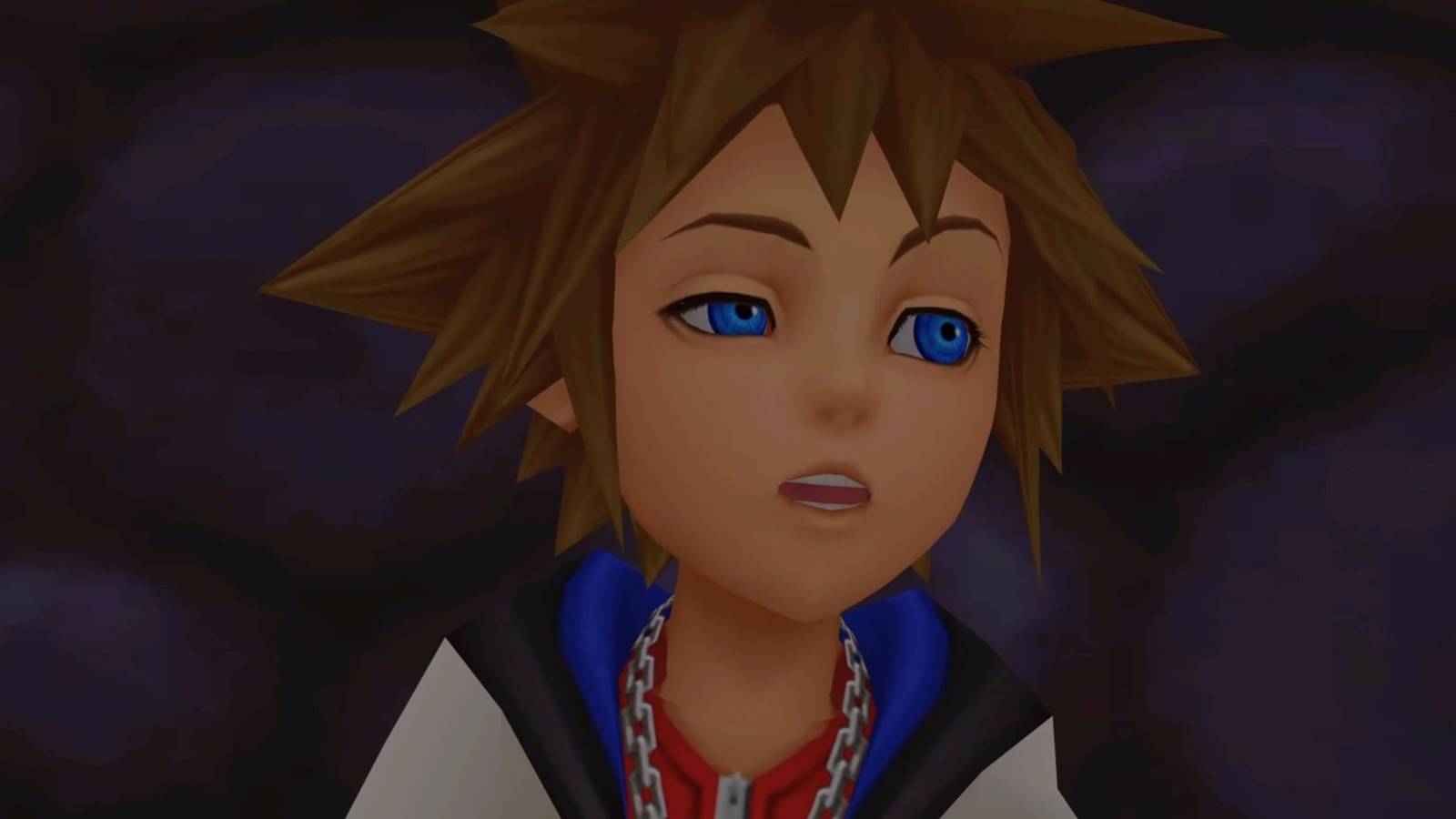 Sora looking shocked and confused after waking up in Kingdom Hearts.