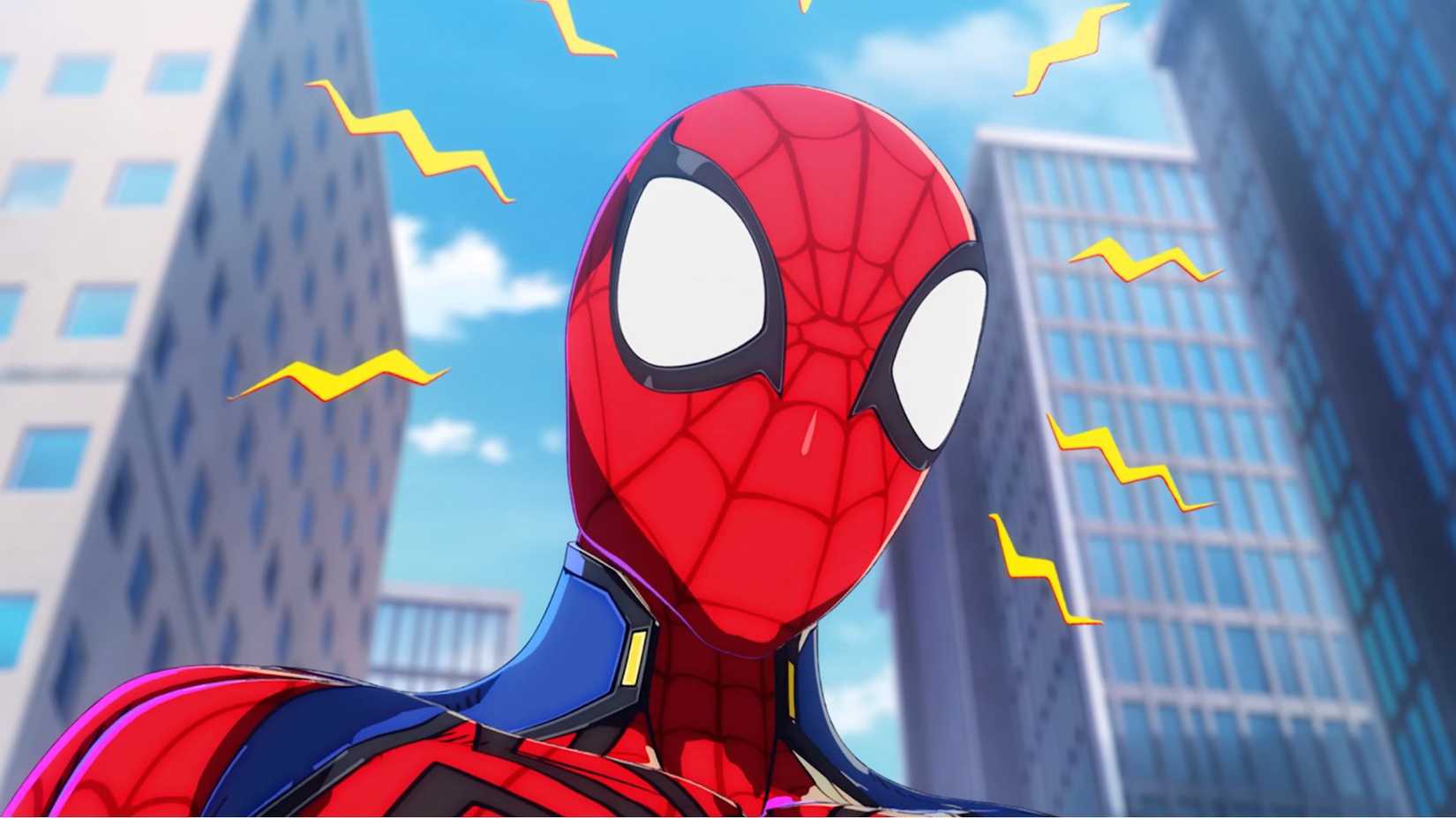 Spider-Man with his Spider-Sense going off in Marvel Tokon: Fighting Souls.