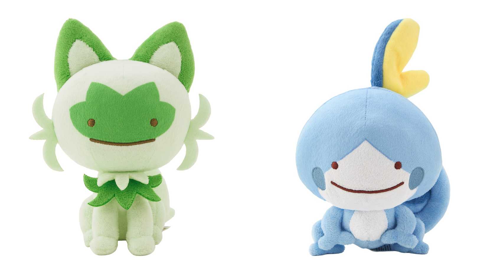 sprigatito and sobble transformed ditto plushes.