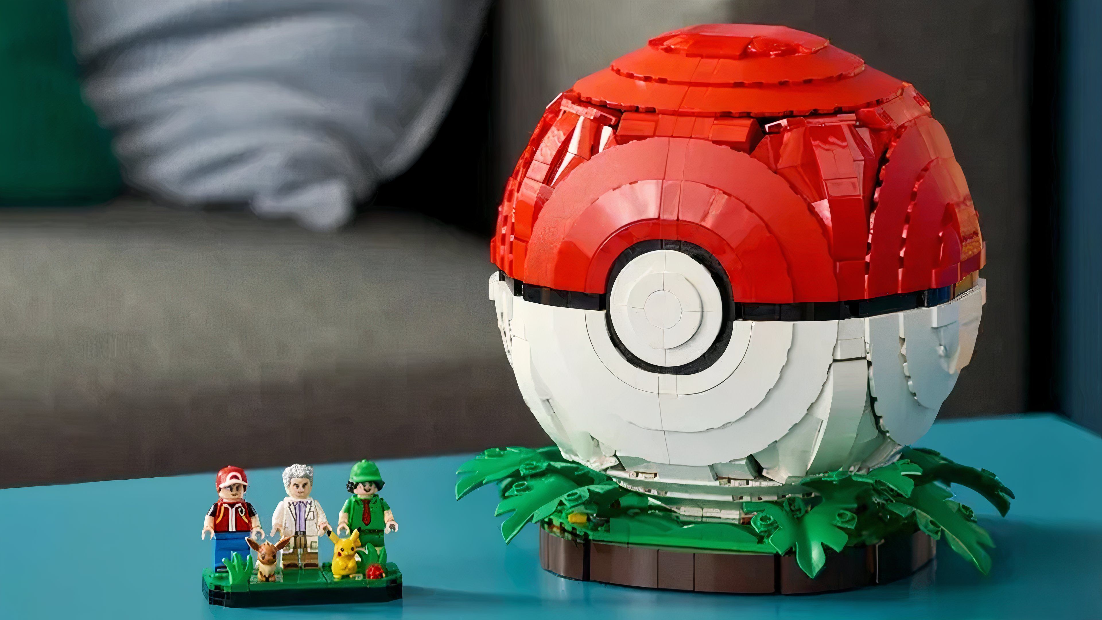 Pokemon Is Releasing A Lego Poke Ball With Red, Oak, And Pikachu Minifigures
